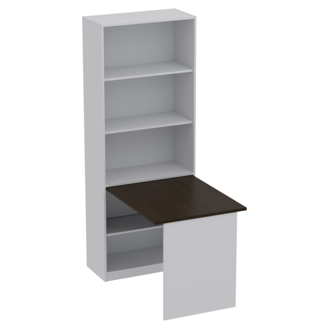 Офисный шкаф ШБ+СТ цвет Серый+Венге 77/123/200 см