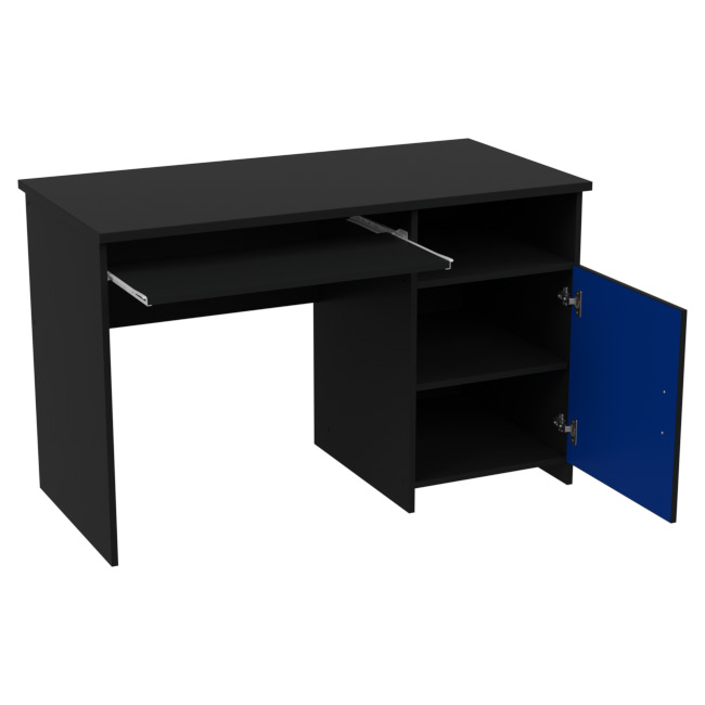 Компьютерный стол СК-21 цвет Черный+Синий 120/60/76 см