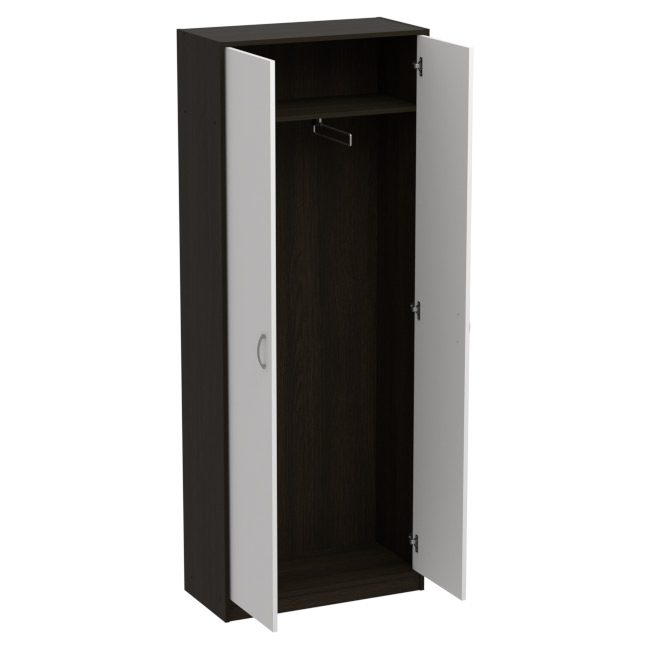 Офисный шкаф для одежды ШО-52 цвет Венге+Белый 77/37/200 см