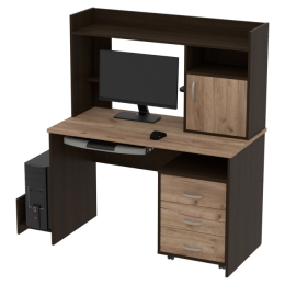 Компьютерный стол КП-СК-1 цвет Венге+Дуб Крафт 120/60/141 см
