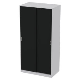 Шкаф для одежды ШК-2 цвет Серый + Черный 100/58/200