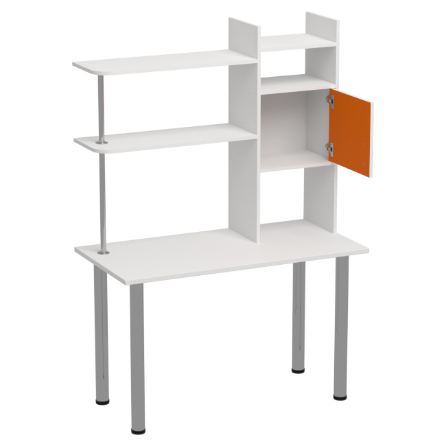 Компьютерный стол СКХ-9 цвет Белый+Оранжевый 120/60/176 см