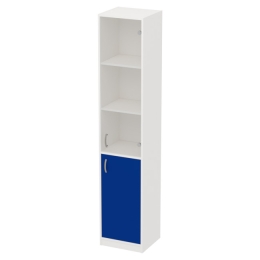 Офисный шкаф СБ-3+А5 проз цвета Белый+Синий 40/37/200 см