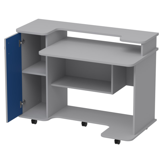Компьютерный стол СК-23 цвет Серый+Синий 120/60/89 см
