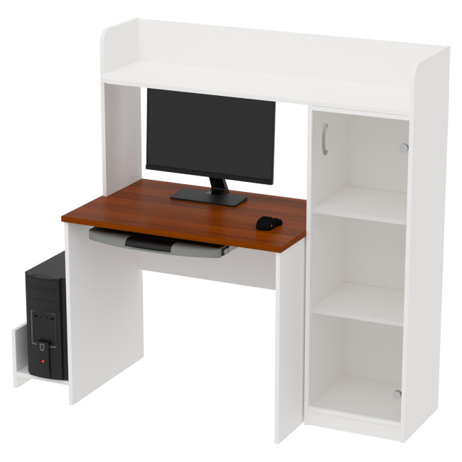 Компьютерный стол цвет Белый+Орех КП-СК-2 130/60/141 см
