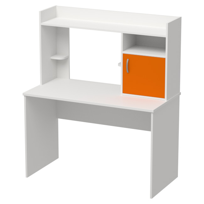 Компьютерный стол СК-1 Белый+Оранж 120/60/141 см