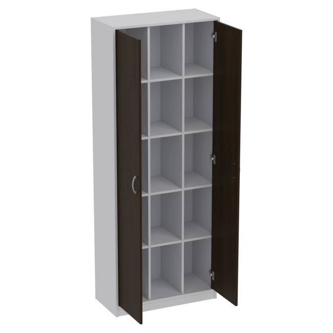 Офисный шкаф ША-2 цвет Серый+Венге 77/37/200 см