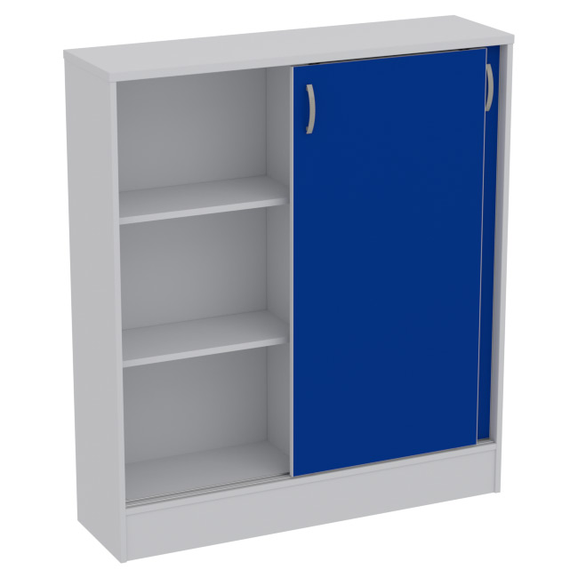 Офисный шкаф СДР-106 цвет Серый+Синий 106/30/120 см
