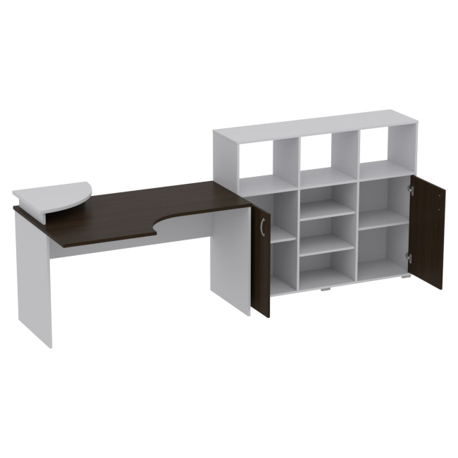 Комплект офисной мебели КП-9 цвет Серый+Венге