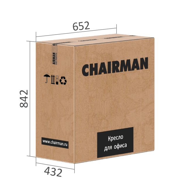 Кресло для руководителя CHAIRMAN 442 серое ткань