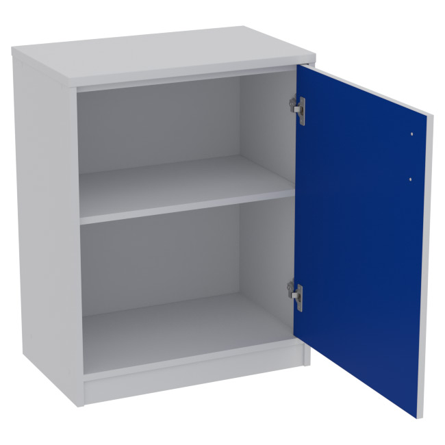 Офисный шкаф СБ-40+ДВ-40 цвет Серый+Синий 60/37/76 см