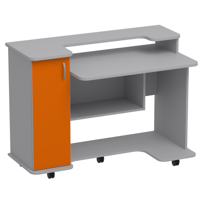Компьютерный стол СК-23 цвет Серый+Оранж 120/60/89 см