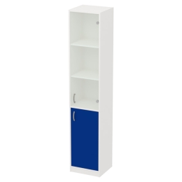 Офисный шкаф СБ-3+А5 матовый цвет Белый+Синий 40/37/200 см