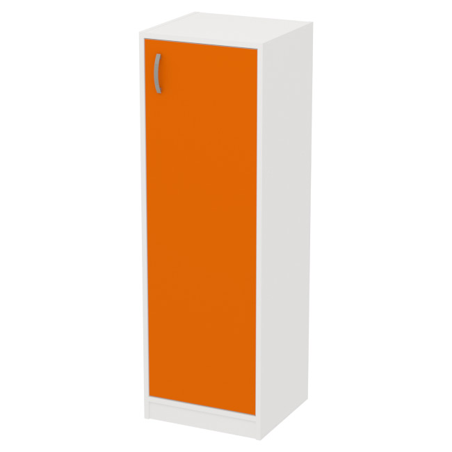 Офисный шкаф СБ-61+ДВ-61 цвет Белый+Оранж 40/37/123 см