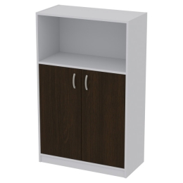 Офисный шкаф СБ-63 цвет Серый+Венге 77/37/123 см
