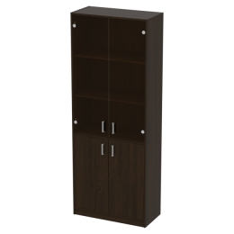 Шкаф для офиса ШБ-3+А5+С-19 тон. бронза цвет Венге 77/37/200 см