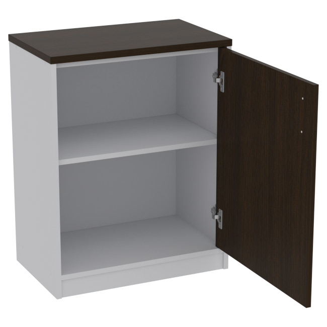 Офисный шкаф СБ-40+ДВ-40 цвет Серый+Венге 60/37/76 см
