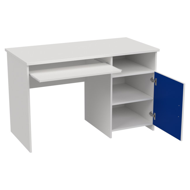 Компьютерный стол СК-21 цвет Белый+Синий 120/60/76 см