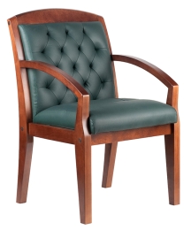 Конференц-кресло из кожи RIVA Wood M 175 D Зелёный