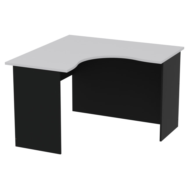 Стол для офиса СТУ-11 цвет Черный + Серый 120/120/76 см