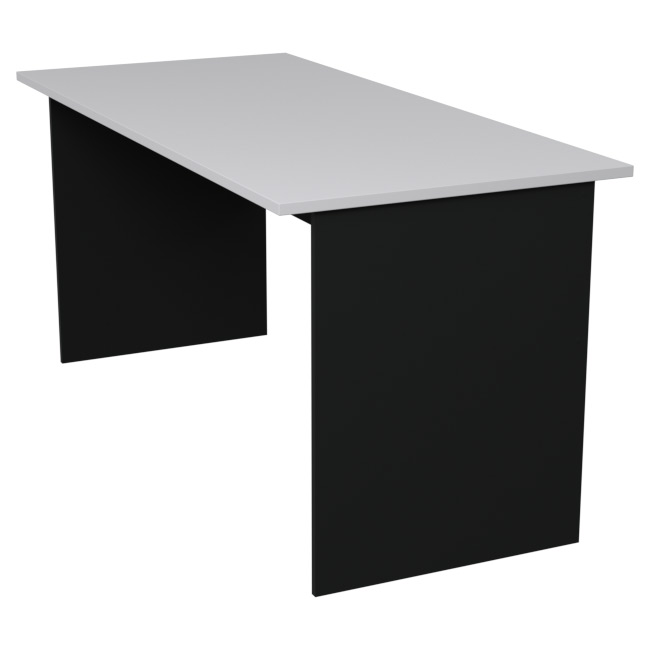 Офисный стол СТ-10 цвет Черный + Серый 160/73/76 см