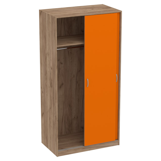 Шкаф для одежды ШК-2 Цвет Дуб Крафт + Оранж 100/58/200 см