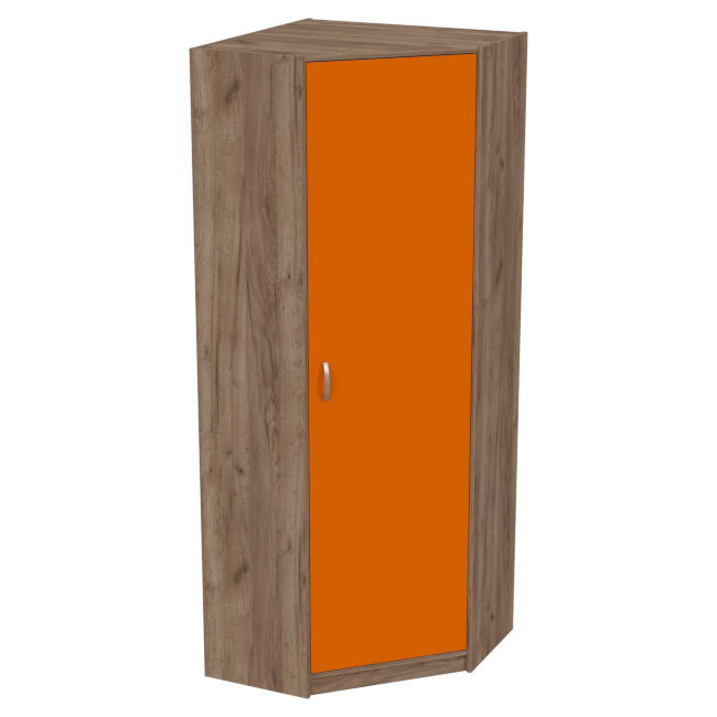 Офисный шкаф угловой ШУ-2з цвет Дуб Крафт + Оранж