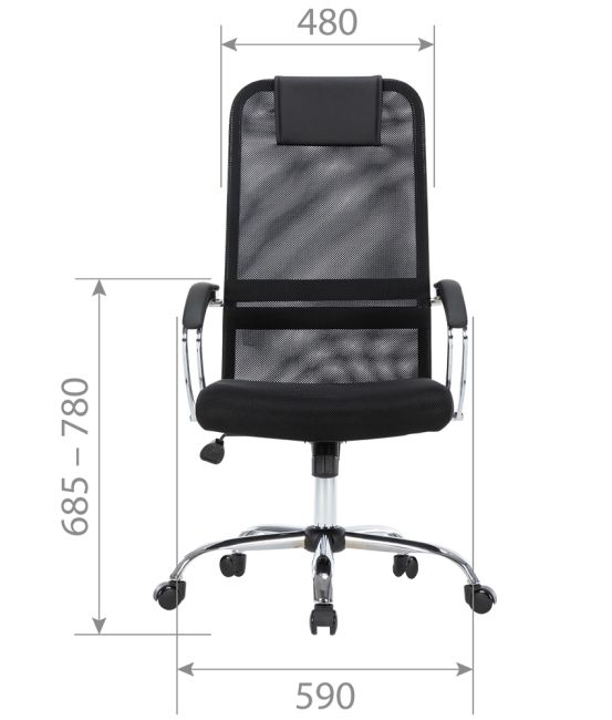 Офисное кресло Chairman CH612 сhrome черный