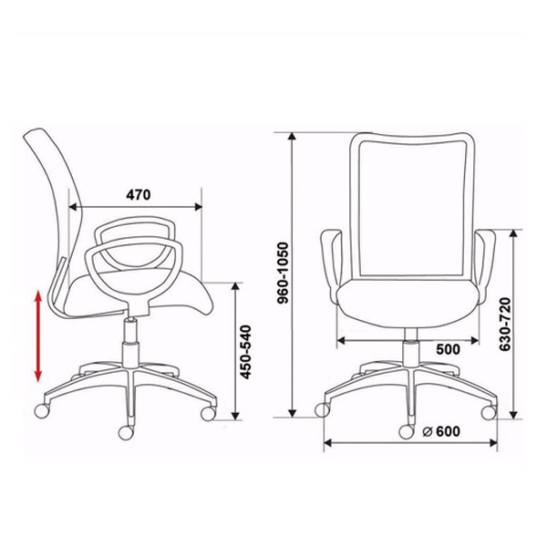 Офисное кресло эконом CH-599/DB/TW-10N