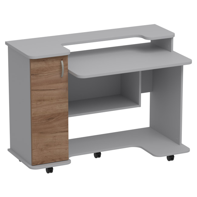 Компьютерный стол СК-23 цвет Серый+ Дуб Крафт 120/60/89 см
