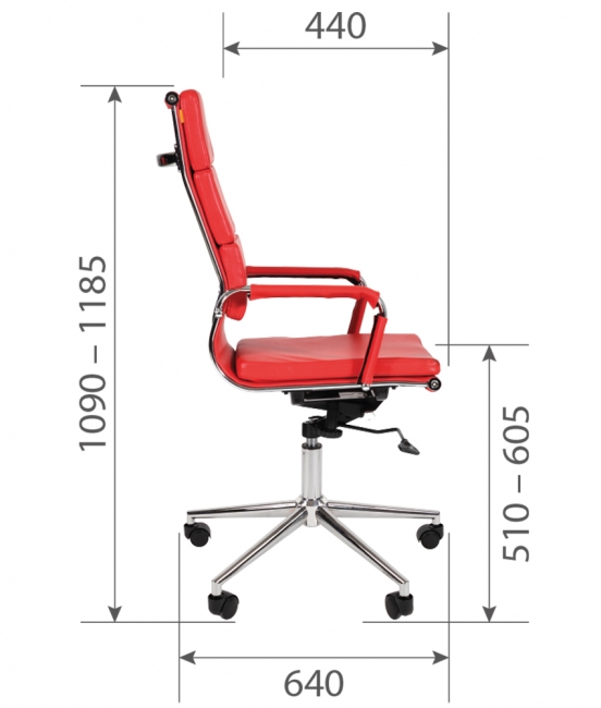 Офисное кресло для руководителя CHAIRMAN 750 Красный