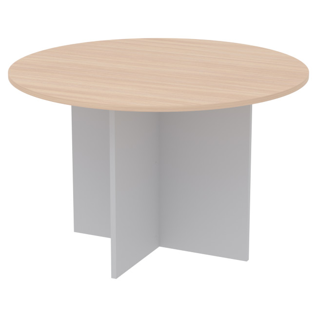 Стол для переговоров круглый СТК-13 цвет Серый+Дуб Молочный 120/120/76 см