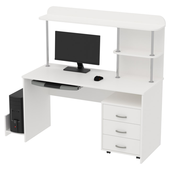 Компьютерный стол цвет Белый КП-СК-11 140/60/141,5 см