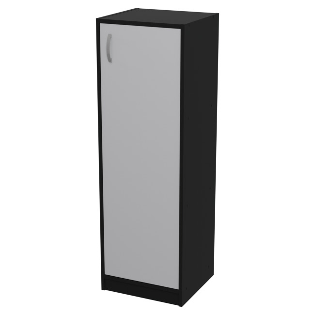 Шкаф для офиса СБ-61+ДВ-61 цвет Черный + Серый + ХДФ С 40/37/123 см