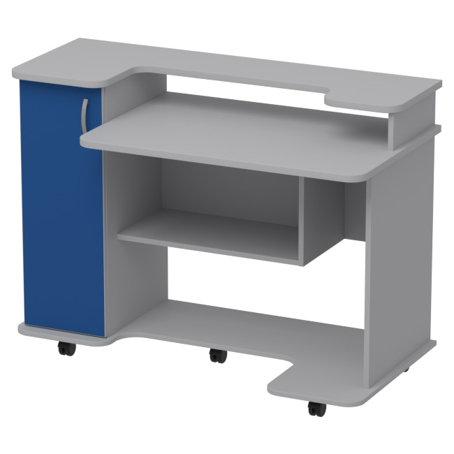 Компьютерный стол СК-23 цвет Серый+Синий 120/60/89 см