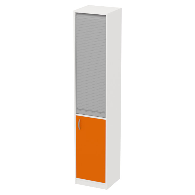 Офисный стеллаж СБЖ-3 цвет Белый+Оранж 40/37/200 см