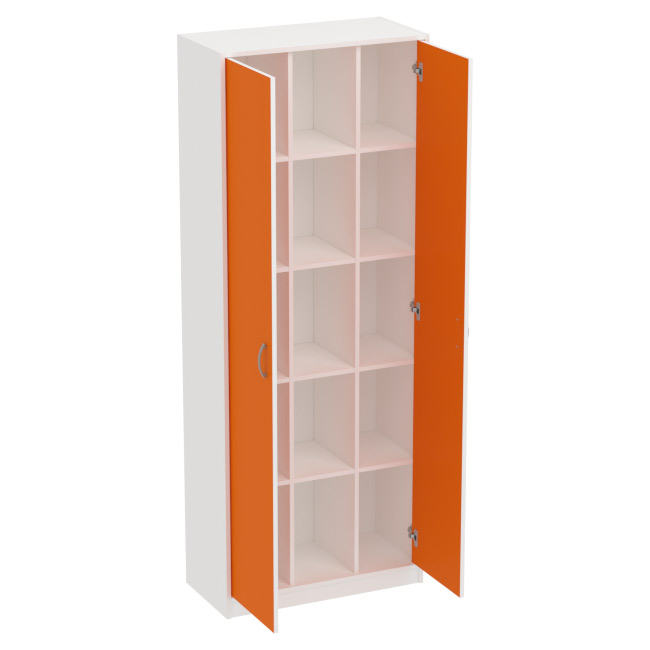 Офисный шкаф ША-2 цвет Белый+Оранж 77/37/200 см