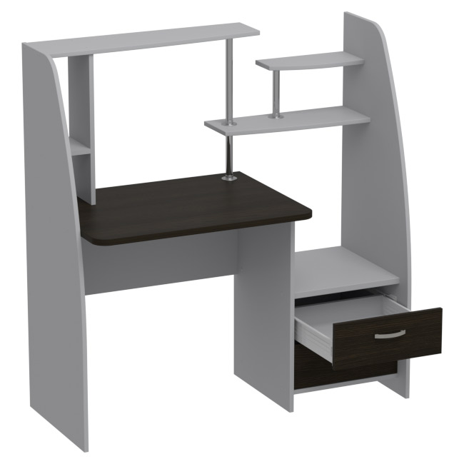 Компьютерный стол СК-29 цвет Серый+Венге 124/60/130 см