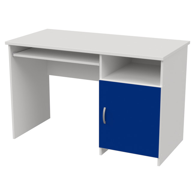 Компьютерный стол СК-21 цвет Белый+Синий 120/60/76 см