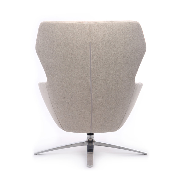 Кресло Riva Design F1705 с подставкой для ног Светло-серое Кашемир