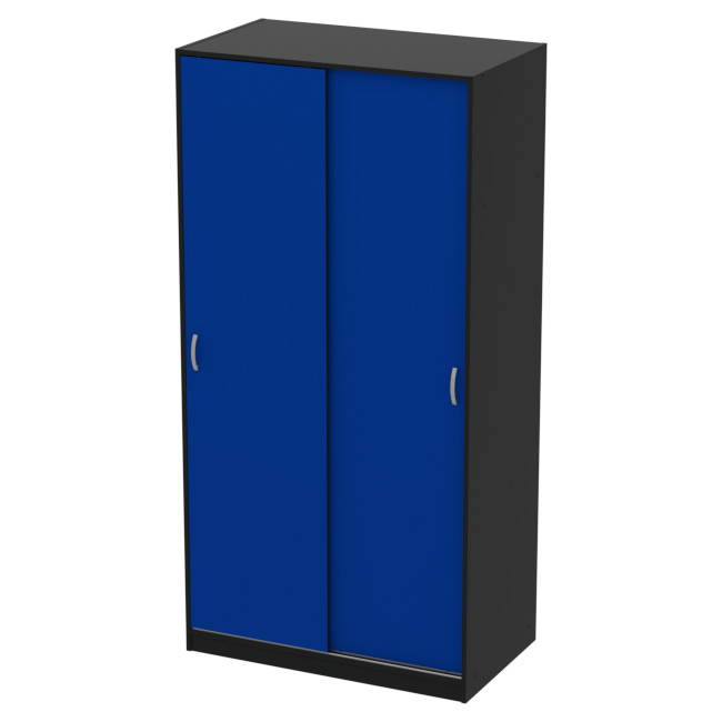 Шкаф для одежды ШК-2 Цвет Черный + Синий 100/58/200