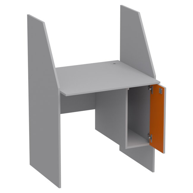 Компьютерный стол СК-18 цвет Серый+Оранж 80/70/120 см