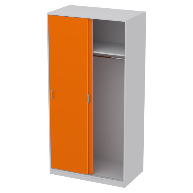 Шкаф для одежды ШК-2 Цвет Серый+Оранж 100/58/200 см