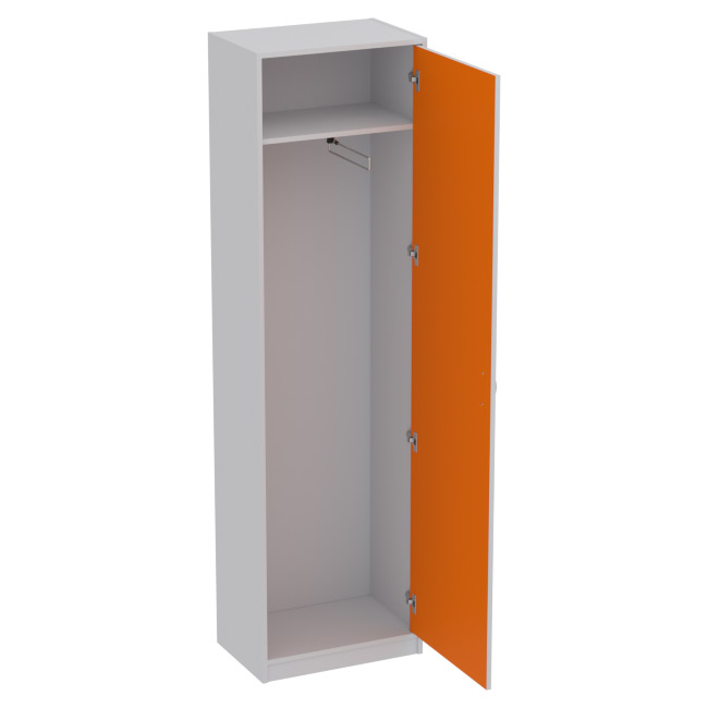 Шкаф для одежды ШО-5 цвет Серый+Оранж 56/37/200 см