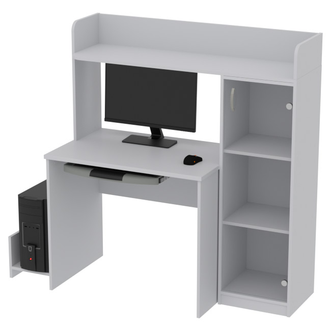 Компьютерный стол КП-СК-2 цвет Серый 130/60/141 см
