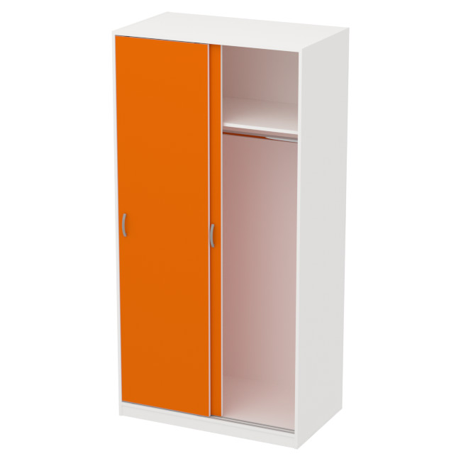 Шкаф для одежды ШК-2 Цвет Белый + Оранж 100/58/200 см