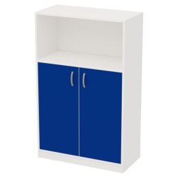 Офисный шкаф СБ-63 цвет Белый+Синий 77/37/123 см