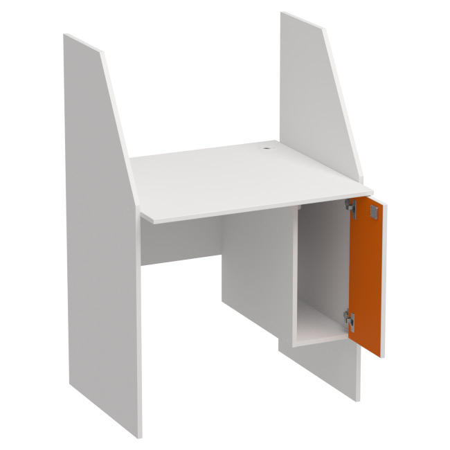 Компьютерный стол СК-18 цвет Белый+Оранж 80/70/120 см