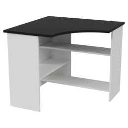 Угловой стол СТУ-21 цвет Белый+Черный 90/90/76 см