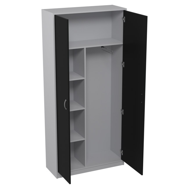 Шкаф для одежды ШО-7 цвет Серый + Черный 93/37/200